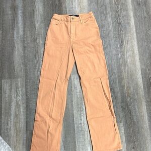 Hollister Women's Straight Leg Jeans in Orange